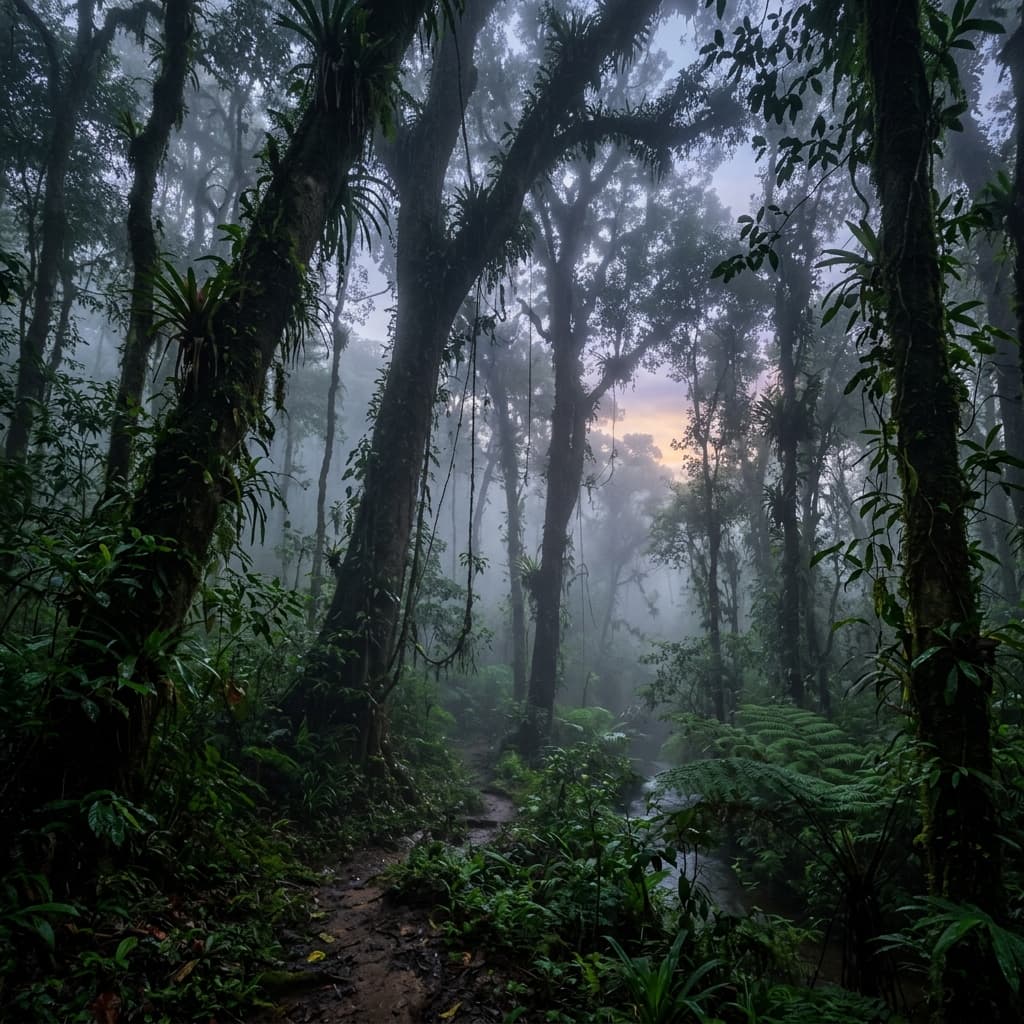 Mata Atlântica em Nova Friburgo ao amanhecer